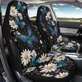 thumbnail image 3 of Chririnla Moonlit Daisy & Blue Butterfly Pattern Front Seat Covers Polyester Waterproof Easy to Install Car Seat Protectors for Auto, 3 of 12