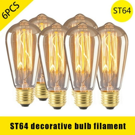 

Leke ST64 E27 Vintage Retro Edison Bulbs 40W Filament Light Bulb Warm yellow
