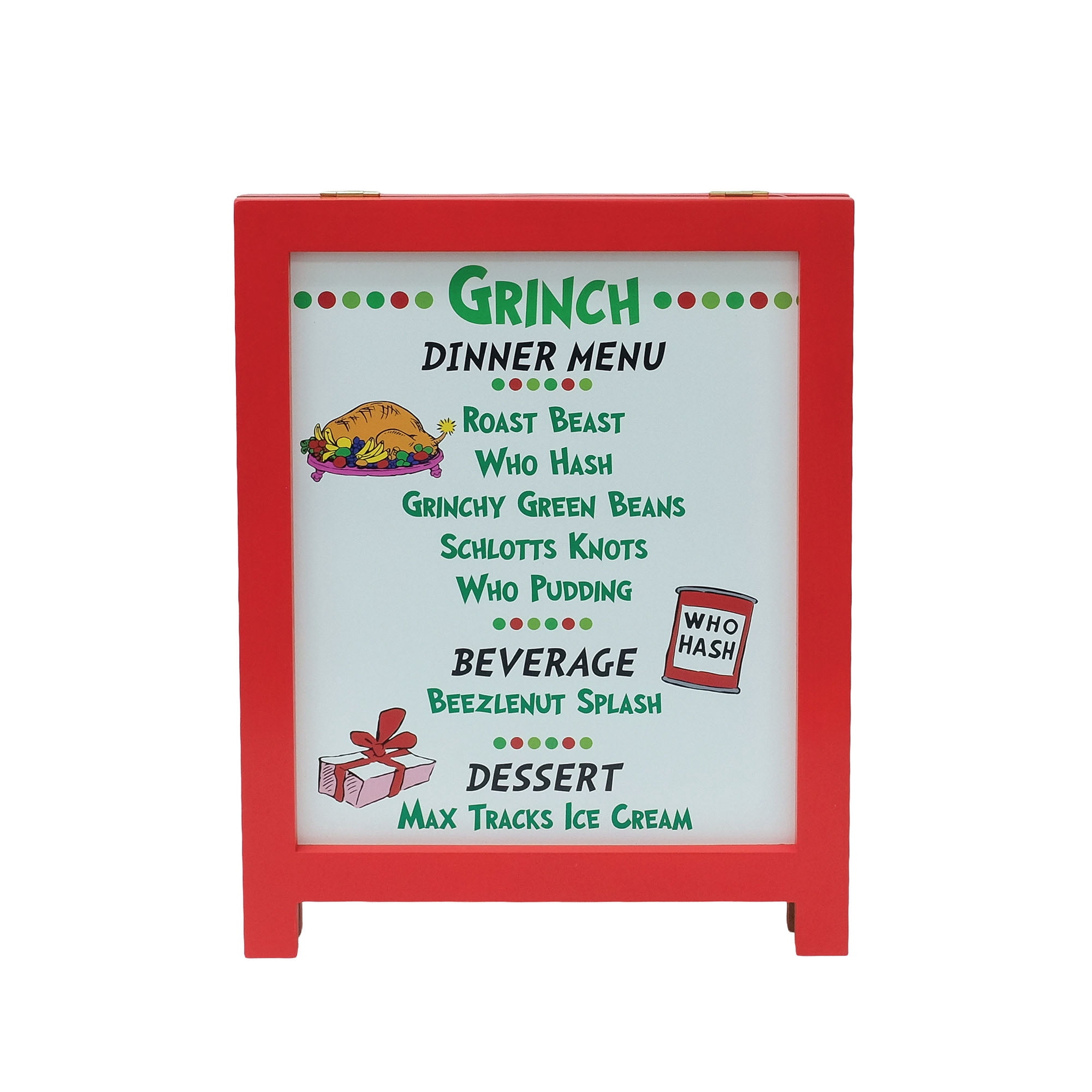 Dr. Seuss The Grinch MDF Bistro Sign – Double‑Sided Christmas Sign, 20 Inch