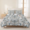 thumbnail image 3 of King Quilt Set 96''x106'', Blue Tan Flower Lightweight Bedspread Coverlet Set with 2 Pillow Shams, Abstract Vintage Ethnic Tribal Boho Breathable All Season Quilt Bedding for Bedroom/Guest Room, 3 of 9