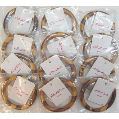 Wood Bangle - Wholesale Jewelry Lot of 12 XHILARATION Bangle Bracelets Wood Wooden $84 Total Value