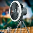 thumbnail image 5 of YiBai Outdoor Camping Fan Portable Tent Ceiling Fan Light Usb Rechargeable Hanging Vertical Camping Tripod Outdoor Light Fan, White #N.2345, 5 of 8