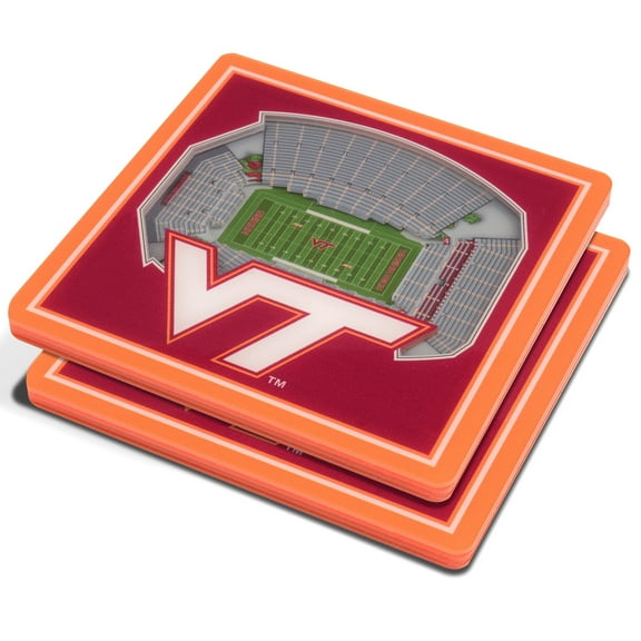 IDNA Virginia Tech Hokies Red 3D StadiumViews Coasters