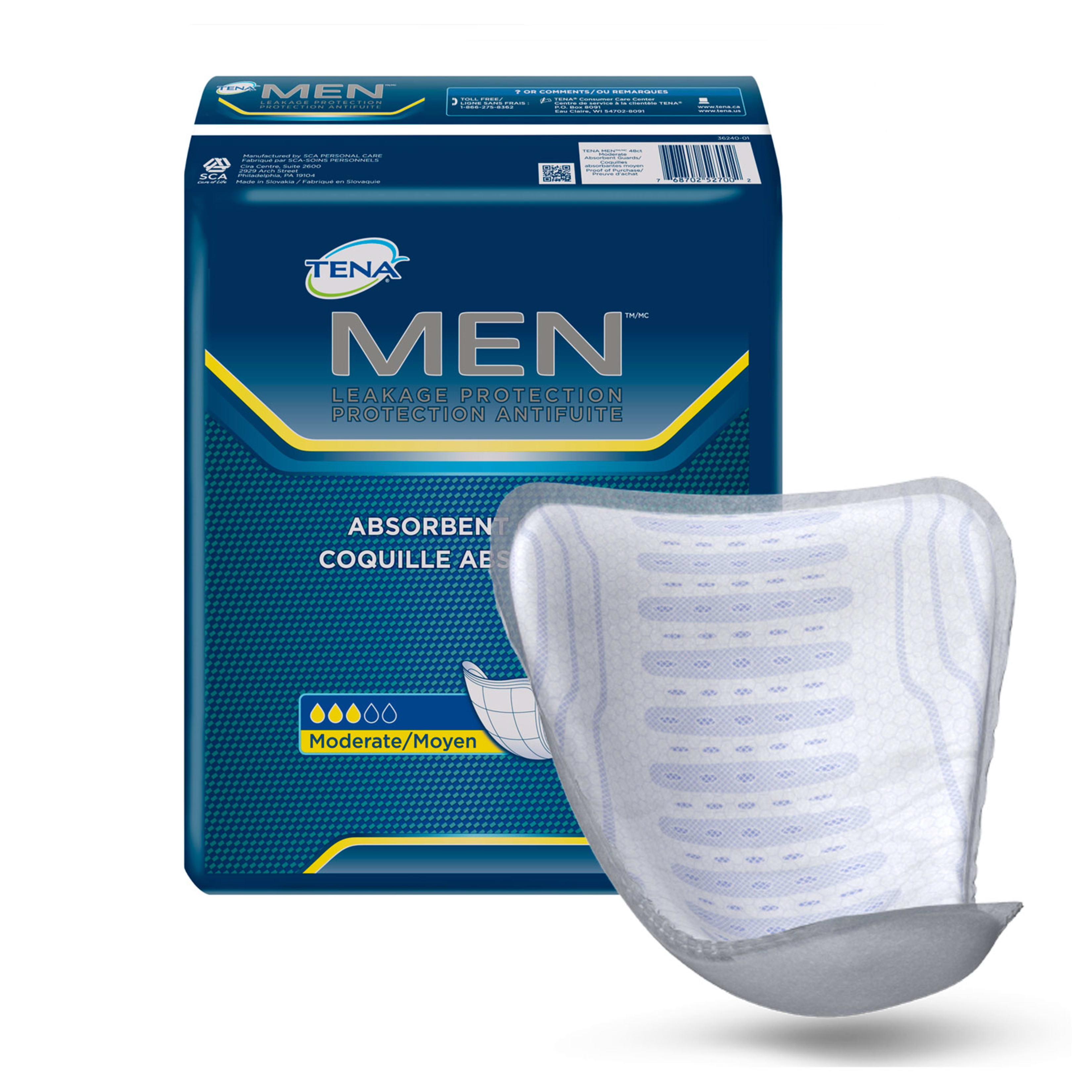 Tena Incontinence Guards for Men, Moderate, 144 Ct 