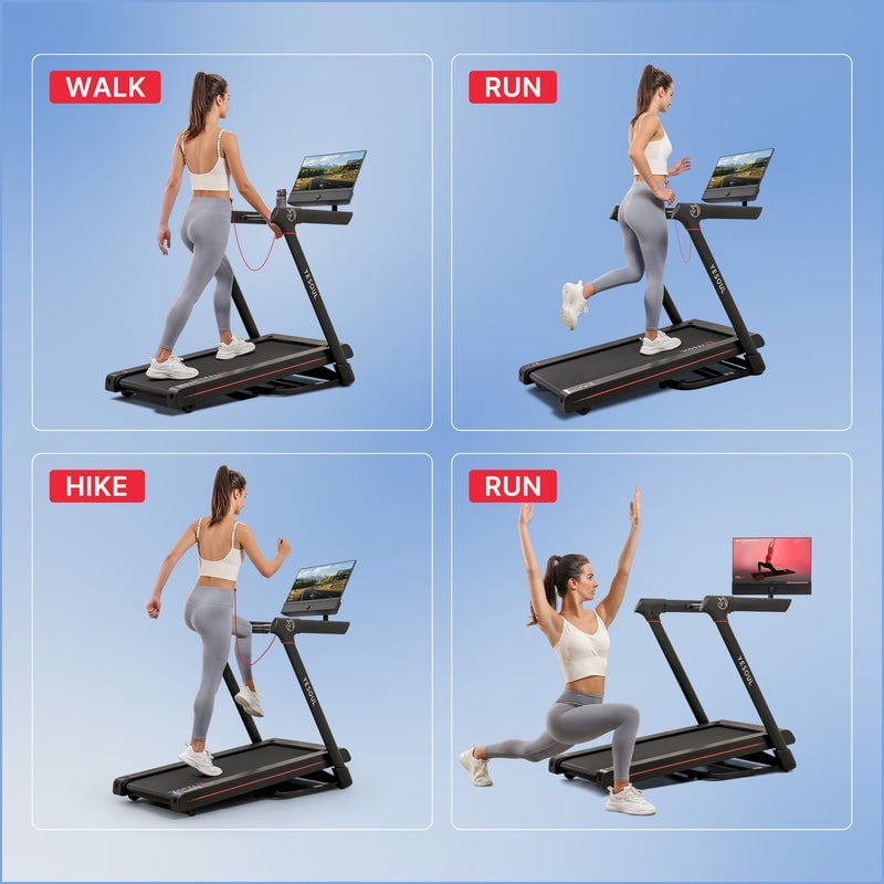 Yesoul T3S Plus 10% Auto-Incline Treadmill with Screen,Home Aerobic Training,Brushless Quiet Operation & Foldable Storage - Supports Multi-Workout Classes & Real-Time Exercise Metrics