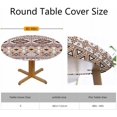 thumbnail image 2 of Tribal Ethnic Pattern Round Tablecloth Geometric Traditional Rhombus Triangle Stripes Fitted Table Cover Washable Tablecloths for Kitchen Dining Party 40-44 inch, 2 of 6