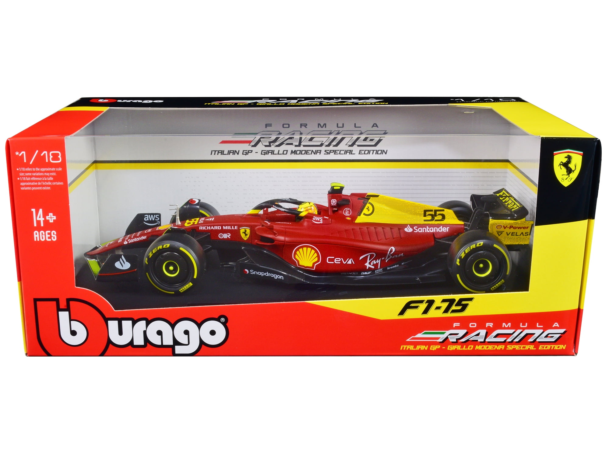 未使用 ブラゴ burago F1-75 1/18 FORMULA RACING Bburago 2022 Formula One F1 Ferrari Racing F1-75 Charles
