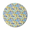thumbnail image 1 of Floral Mouse Pad for Computers, Abstract Flowers Chrysanthemum Design and Tender Butterflies, Round Non-Slip Thick Rubber Modern Gaming Mousepad, 8" Round, Earth Yellow Blue, by Ambesonne, 1 of 2