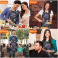 thumbnail image 4 of Pioneer Flower Floral Print Pattern Apron for Women and Men, Cotton Linen Waterproof with Pockets, Adjustable, 33x27 Inch for Kitchen, Gardening, BBQ, Salon, 4 of 6