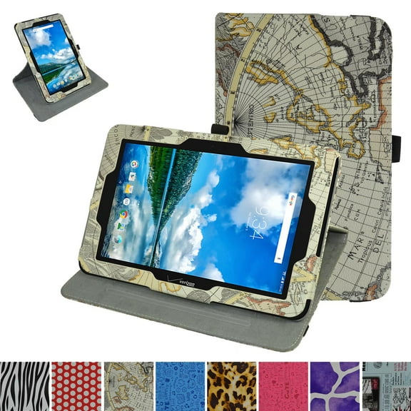 Labanema 10.1" Verizon Ellipsis 10 Case, 360 Degree Rotary Stand 10.1" Verizon Ellipsis 10 Cover, Anti Scratch Waterproof Protective Case for 10.1" Verizon Ellipsis 10 (Map White)