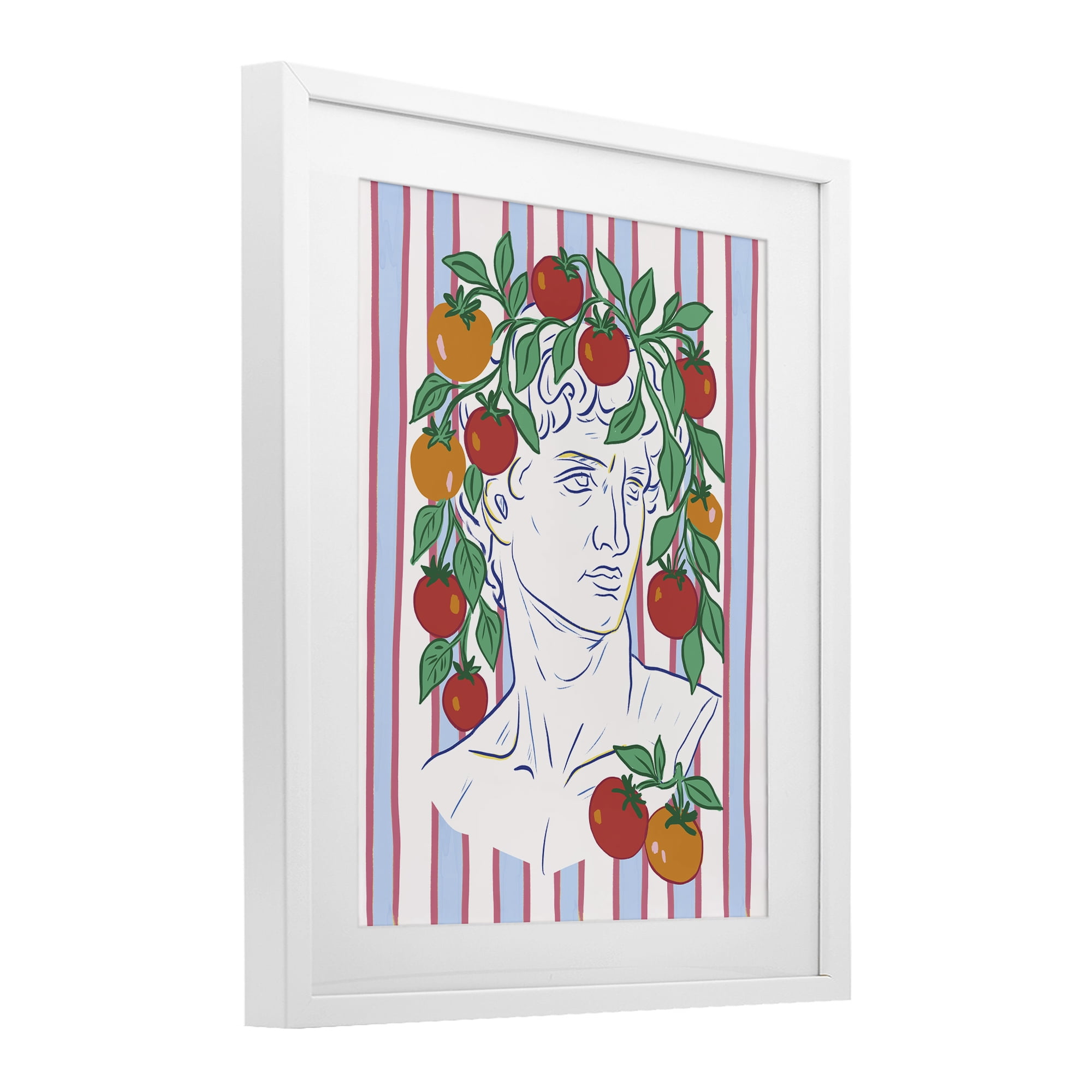 Stupell Industries La Rossa Sculpture Face White Framed Print Under Glass, design by Radhika Modi