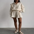 thumbnail image 2 of PENGXIANG Chemise à Manches Longues à Col Roulé + Short pour Femme, 2 of 9