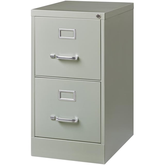 Pemberly Row 22" 2-Drawer Light Gray Metal Letter Width Vertical Filing Cabinet
