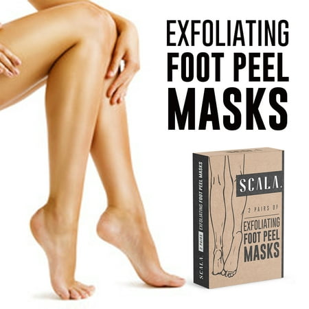 Foot Peel Exfoliating Mask (2 Pairs) for Soft Feet - Exfoliant Gel Peels Away Rough Dry Skin and (Best Homemade Foot Soak For Dry Feet)