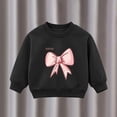 thumbnail image 5 of Toddler Girls Sweatshirt Cotton Crew Neck Bow Graphic Fall Winter Pullover, 5 of 5