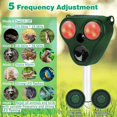 thumbnail image 2 of Repelente de gatos para exteriores, repelente ultrasónico para gatos, repelente de perros resistente al agua IP66, carga solar, carga USB para prevenir perros y gatos, pájaros, para jardines,, 2 of 5