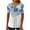 Blue, variant on FAVIPT Plus Size Short Sleeve Shirts for Women Button Up Vneck Tops Vintage Floral Print Soft Blouses Front Pleated Summer 2025 Tees Multicolor,XXXL