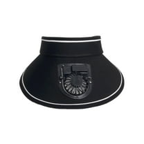 RoamHome Sun Visor Hat with Mini Fan Rechargeable, 360 Degree Rotating, Summer Sunscreen Big Eaves Outdoor Cool Hat for Outdoor Hiking Fishing Camping Riding Beach (Black)
