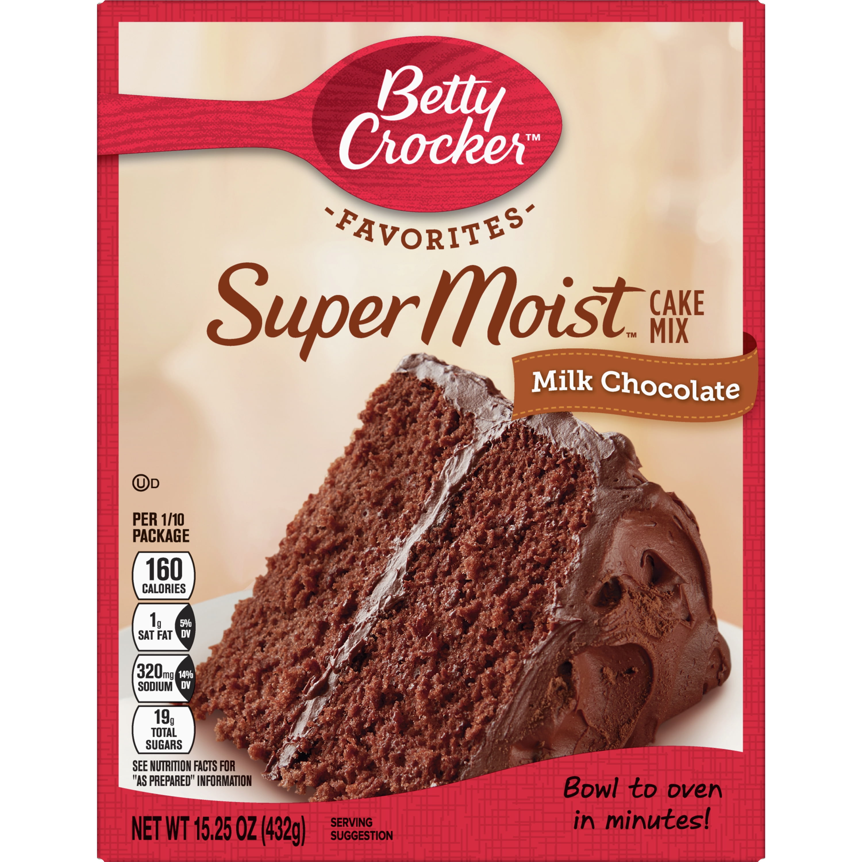 Betty Crocker Super Moist Milk Chocolate Cake Mix, 15.25 oz