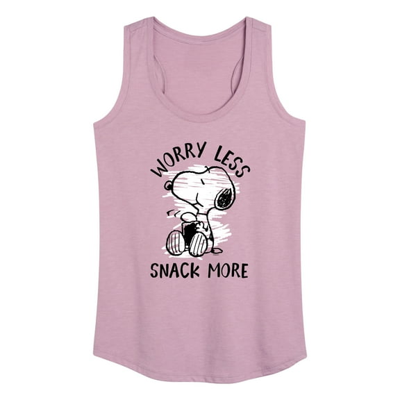 Peanuts - Worry Less Snack More Snoopy - Women's Racerback Tank Top