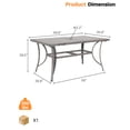 thumbnail image 6 of 59.8" Outdoor Dining Table for 6 with 200LB Capacity, Weatherproof Aluminum Top & Umbrella Hole - All-Weather Patio Table for Backyard, Garden, Poolside, 6 of 10
