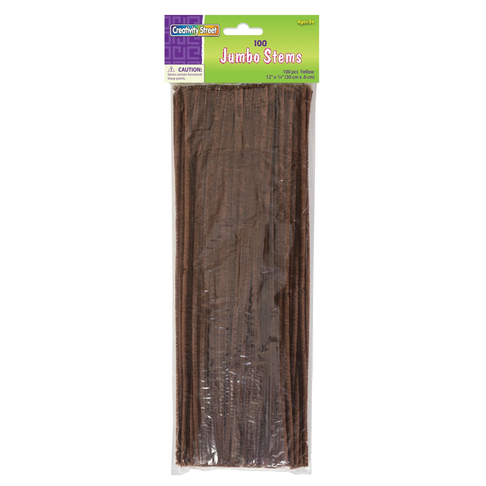 Creativity Street Jumbo Stems, Brown, 12" x 6 mm, 1200 Count