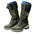 thumbnail image 3 of Xiaoxatg Women's Mid-Calf Boots Durable Outdoor Thermal Winter Warm Boots for Women 9 Green, 3 of 7