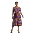 thumbnail image 3 of Bintarealwax African Print Short Sleeve Dress Ankara Plus Size Colorful Bright Casual Party Dress with Belt, 3 of 3