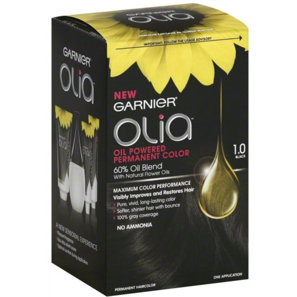 2 Pack - Garnier Olia Oil Powered Permanent Color 1.0 Black 1 Each