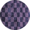 thumbnail image 1 of Ahgly Company Indoor Round Checkered Blue Modern Area Rugs, 5' Round, 1 of 4