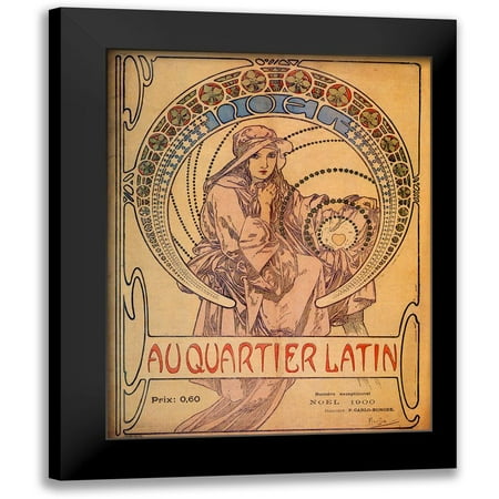 Vintage Apple Collection 15x18 Black Modern Framed Museum Art Print Titled - Mucha Quarter Latin