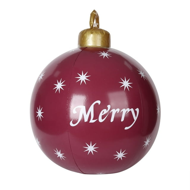 Christmas Decoration Christmas Inflatable Ball PVC Inflatable Decorated Ball, Outdoor Classic Style Inflatables Ornaments Hangable Blow up Ball for Yard Porch Lawn Christmas Tree