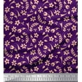 thumbnail image 1 of Soimoi Purple Rayon Fabric Seal Leaves & Periwinkle Floral Printed Craft Fabric by the Yard 56 Inch Wide, 1 of 3
