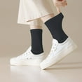 thumbnail image 5 of Women's Four seasons Dopamine Style Socks Solid Color for Stability and Comfort 2Pairs- One Size Fits Most, Black, 5 of 7