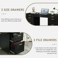 thumbnail image 2 of DreamCurship Computer Desk with Drawers, 57" Executive Desk with File Drawers, Home Office Desk with Storage, Black, 2 of 7