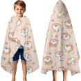 thumbnail image 3 of Shibainu and Love Hooded Bath Towel，60"x35" for Ages 3 To 12 Kids, Quick Dry Lightweight Soft Microfiber Hood Beach Towel Cover Up for Kids, 3 of 7