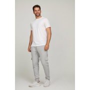 Pure Champ Mens 3 Pack Fleece Cargo Pants Active Athletic Mens Sweatpants Workout Jogger Drawstring Size S-3XL(SET4 Size Large)