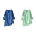 thumbnail image 1 of (2-Pack) Rinsvye Womens Solid Color Long Sleeve Mandarin Collar Blouse Women Clothing Timeless Design, 1 of 4
