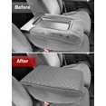 thumbnail image 3 of KBH Center Console Cover for Chevy Silverado GMC Sierra 1999-2007, Avalanche Suburban Tahoe 2002-2006, PU Leather Middle Console Armrest Cover for Truck, Gray (Fits Jump Seat Console Only), 3 of 7