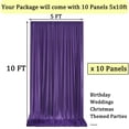thumbnail image 3 of Cortinas de telón de fondo NSSONBEN, 10 paneles, 5 x 10 pies, poliéster morado, 3 of 7