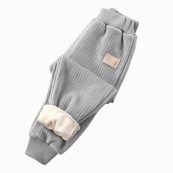 Splozh Toddler Pants Boys Children's Sweatpants Boys and Girls Fleece Pants Fall Winter Thickened Casual Warm Trousers,Grey,5-6 Years