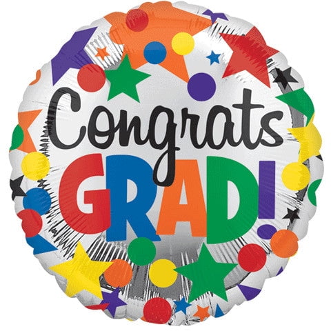 Loftus International A3-2527 18 in. Grad Dots & Stars VLP HX Party Balloon