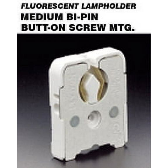 Leviton 431-W Medium Base Bi-Pin Butt-On Fluorescent Lampholder