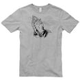 thumbnail image 2 of Plus Size Praying Hands Graphic Design Unisex Short Sleeve Cotton Jersey T-Shirt - Heather Grey XL, 2 of 4