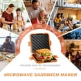 thumbnail image 5 of Microwave Toaster &amp; Sandwich Maker(<5 Min)|microwave Panini Press  Grilled Cheese Toastie Maker | Rv Fast Cooking For Home Office Dorm Dishwasher Safe Cookware, 5 of 7