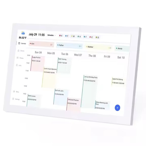 GJX 21.5 Inch Digital Calendar with Chore Chart, Smart Family Planner Wall & Desk Mountable for Seamless Scheduling digital family calendar