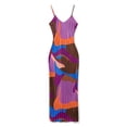 thumbnail image 3 of nvzhuang Women Slip Dress, Spaghetti Straps Backless Tie-dye Print/Cocktail Dress Summer Long Dress, 3 of 7
