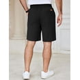 thumbnail image 2 of Shorts COOFANDY ligeros de algodón con cordón, negros, 2 of 5