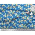 thumbnail image 3 of Soimoi Blue Poly Georgette Fabric Fruits & Cookies Food Print Fabric by the Yard 42 Inch Wide, 3 of 3
