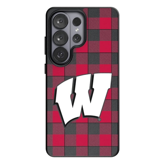 Keyscaper Wisconsin Badgers Plaid Galaxy Magnetic Bump Case